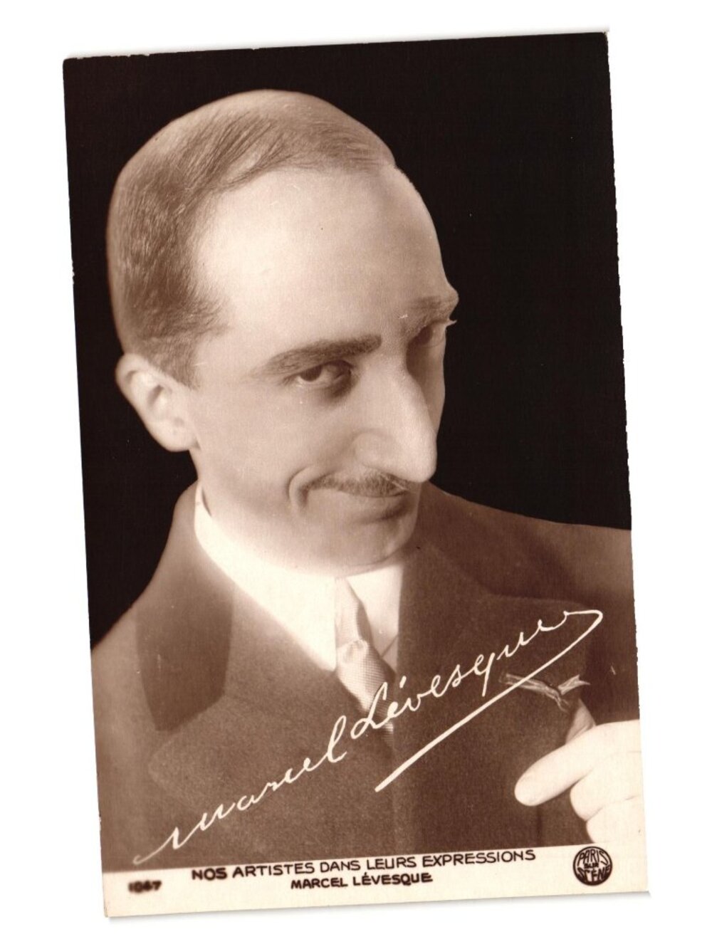 Marcel Levesque French Vintage Postcard Nos Artistes Dans Leurs Expressions Blac